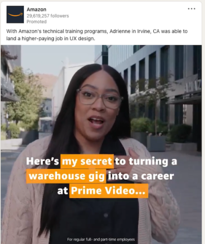 amazon warehouse job recruitment ad