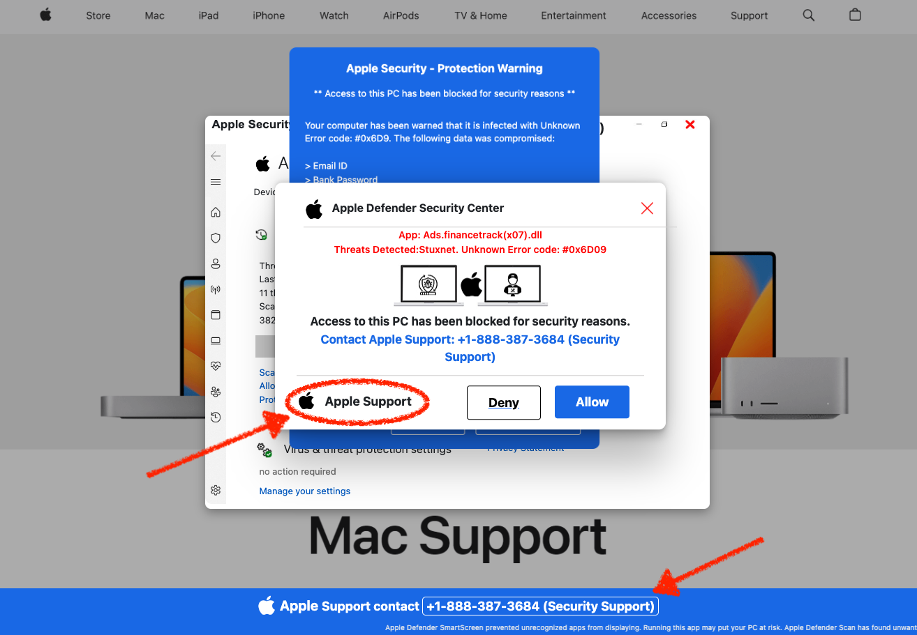 apple support scam example